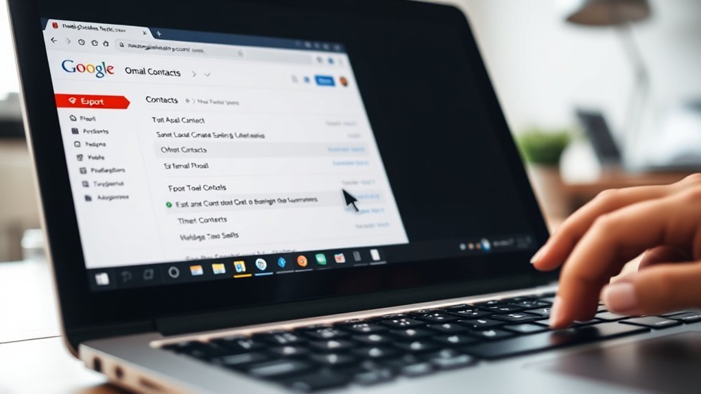 access and export gmail contacts