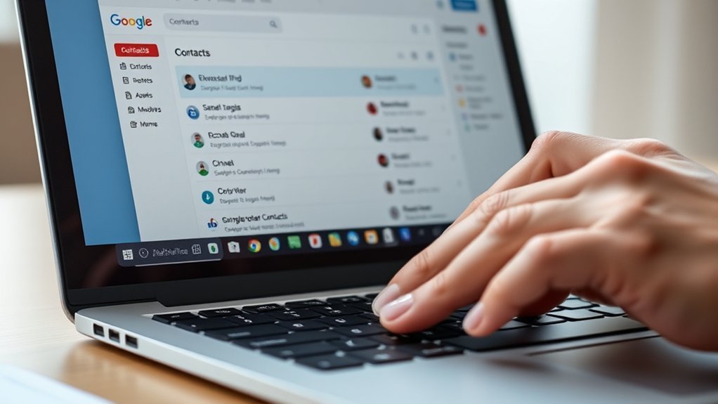 select organize review contacts